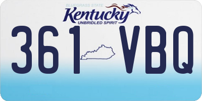 KY license plate 361VBQ