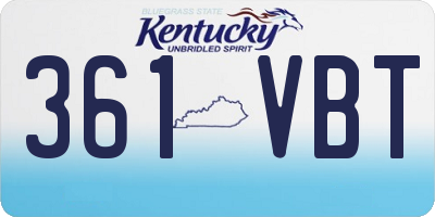 KY license plate 361VBT