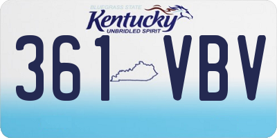 KY license plate 361VBV