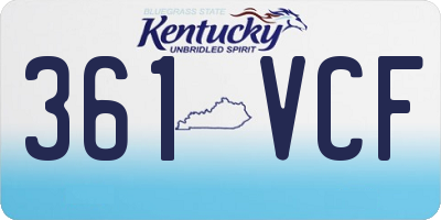 KY license plate 361VCF
