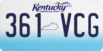 KY license plate 361VCG