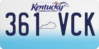 KY license plate 361VCK