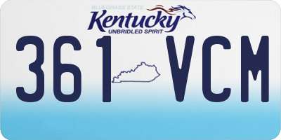 KY license plate 361VCM