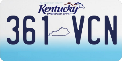 KY license plate 361VCN