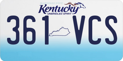 KY license plate 361VCS