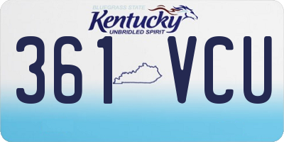 KY license plate 361VCU