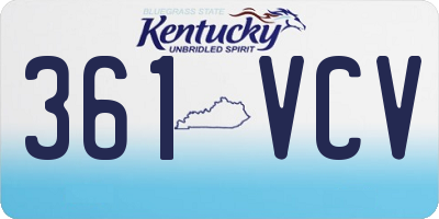 KY license plate 361VCV