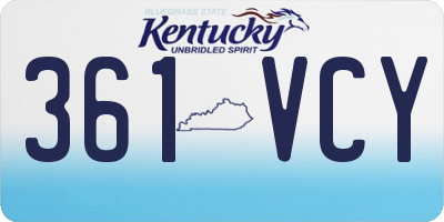 KY license plate 361VCY