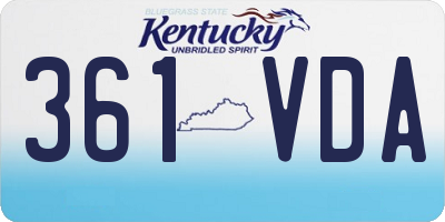 KY license plate 361VDA