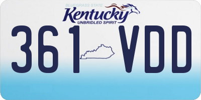 KY license plate 361VDD