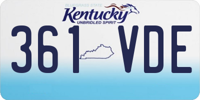 KY license plate 361VDE