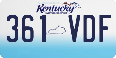KY license plate 361VDF