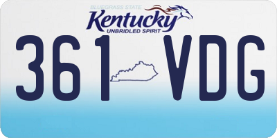 KY license plate 361VDG