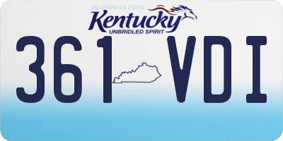 KY license plate 361VDI