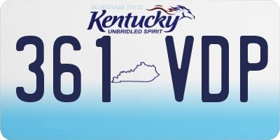 KY license plate 361VDP