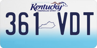 KY license plate 361VDT