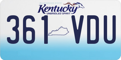 KY license plate 361VDU