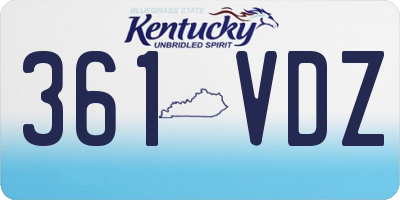 KY license plate 361VDZ