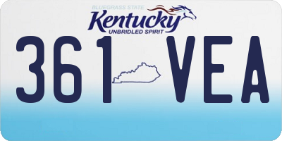 KY license plate 361VEA