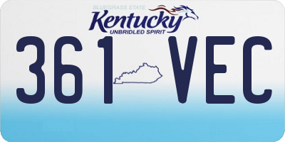 KY license plate 361VEC