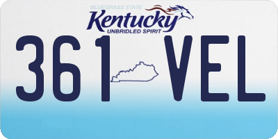 KY license plate 361VEL