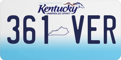 KY license plate 361VER