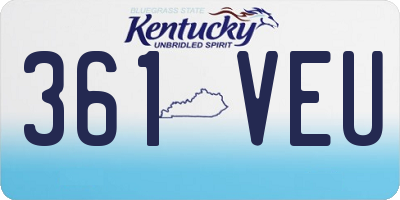 KY license plate 361VEU