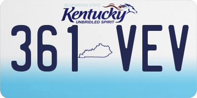 KY license plate 361VEV