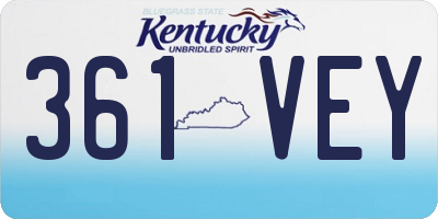 KY license plate 361VEY