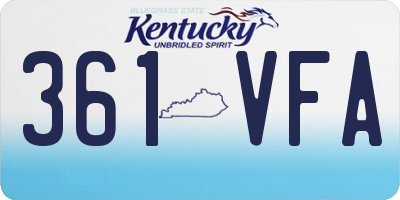 KY license plate 361VFA