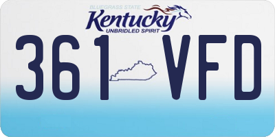 KY license plate 361VFD