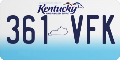 KY license plate 361VFK