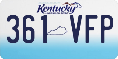 KY license plate 361VFP