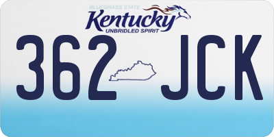 KY license plate 362JCK