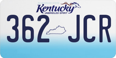 KY license plate 362JCR