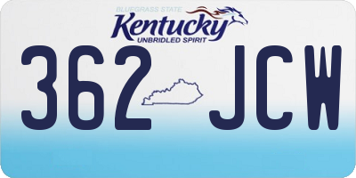 KY license plate 362JCW