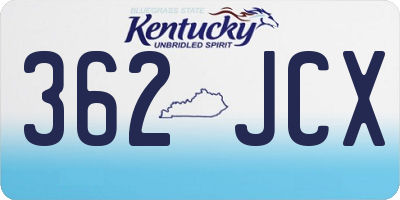 KY license plate 362JCX