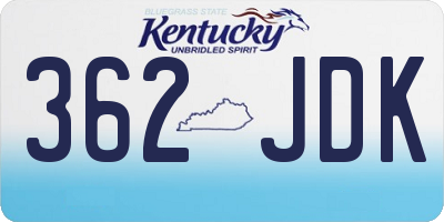 KY license plate 362JDK