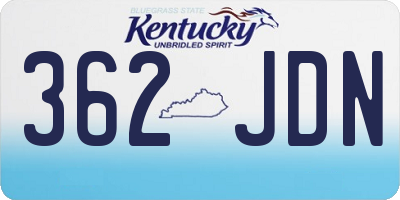 KY license plate 362JDN