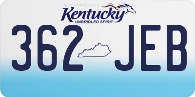 KY license plate 362JEB