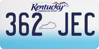KY license plate 362JEC