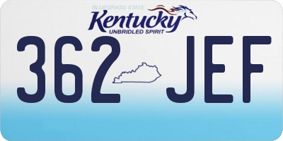 KY license plate 362JEF