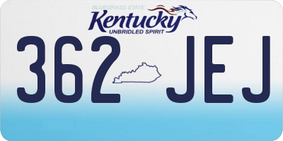 KY license plate 362JEJ