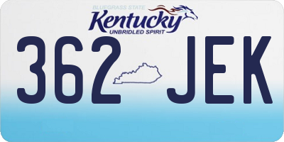 KY license plate 362JEK
