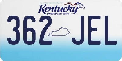 KY license plate 362JEL