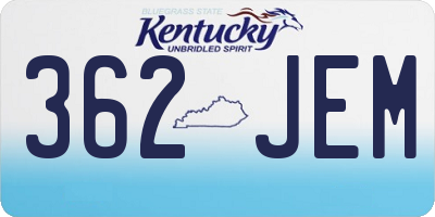 KY license plate 362JEM