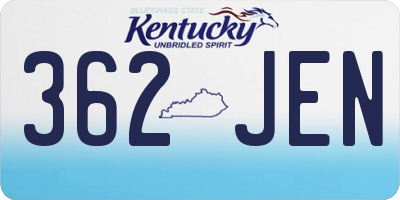 KY license plate 362JEN