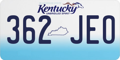 KY license plate 362JEO