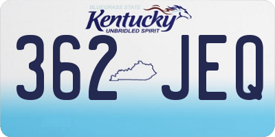 KY license plate 362JEQ