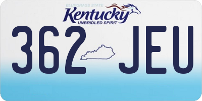 KY license plate 362JEU